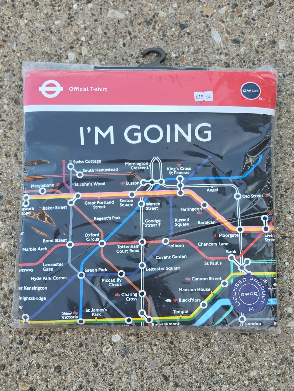 NEW! I'm Going Underground London Tube Map T‑Shirt - Black with Multi‑Color Map